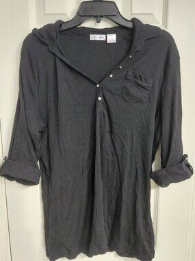 Black Long Sleeve Button Blouse